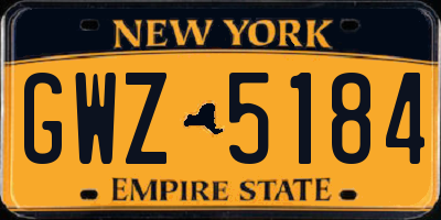NY license plate GWZ5184