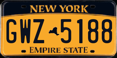 NY license plate GWZ5188