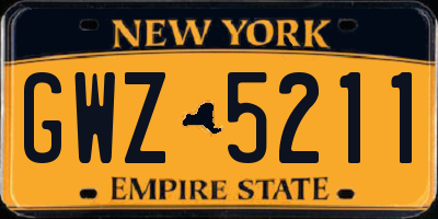 NY license plate GWZ5211