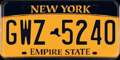 NY license plate GWZ5240