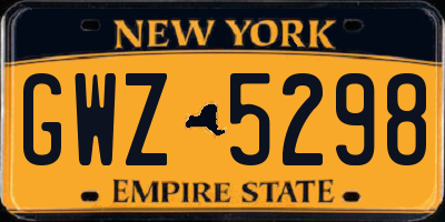 NY license plate GWZ5298
