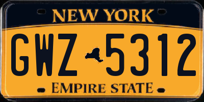 NY license plate GWZ5312