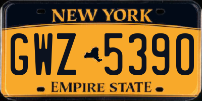 NY license plate GWZ5390