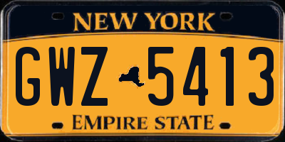 NY license plate GWZ5413