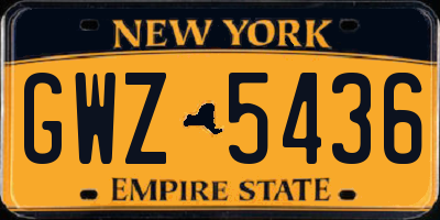 NY license plate GWZ5436