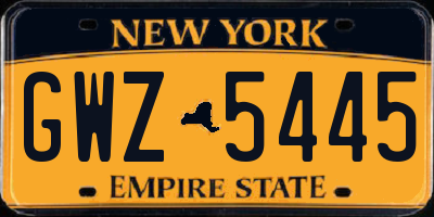 NY license plate GWZ5445