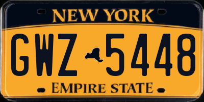 NY license plate GWZ5448