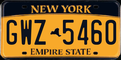 NY license plate GWZ5460