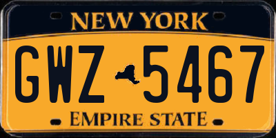 NY license plate GWZ5467