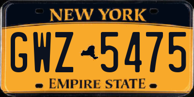 NY license plate GWZ5475