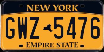 NY license plate GWZ5476