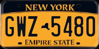 NY license plate GWZ5480