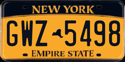 NY license plate GWZ5498