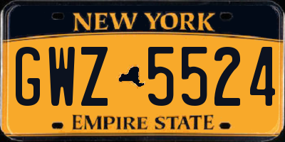 NY license plate GWZ5524