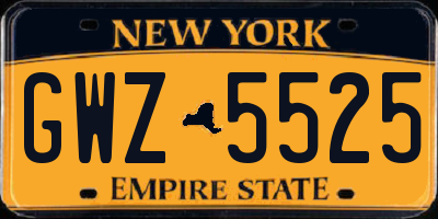 NY license plate GWZ5525