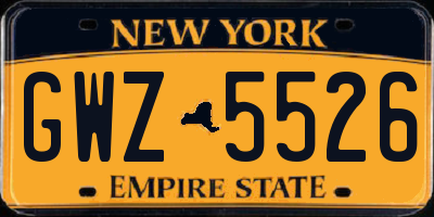 NY license plate GWZ5526