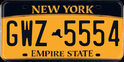 NY license plate GWZ5554