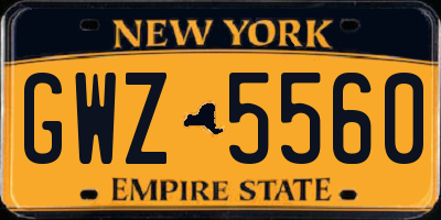 NY license plate GWZ5560