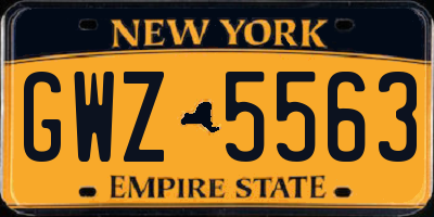 NY license plate GWZ5563