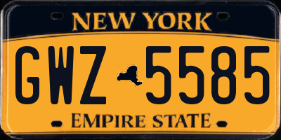 NY license plate GWZ5585