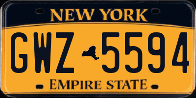 NY license plate GWZ5594