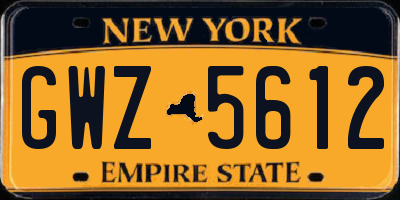 NY license plate GWZ5612