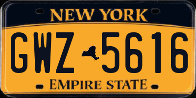 NY license plate GWZ5616
