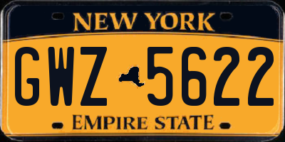 NY license plate GWZ5622