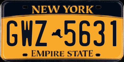NY license plate GWZ5631