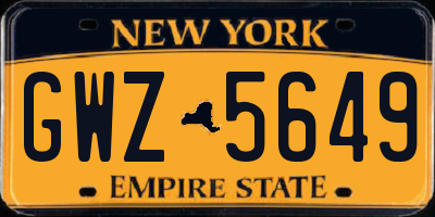 NY license plate GWZ5649