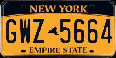 NY license plate GWZ5664