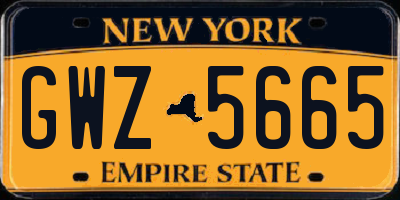 NY license plate GWZ5665