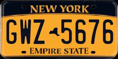 NY license plate GWZ5676