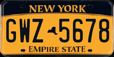 NY license plate GWZ5678