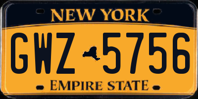 NY license plate GWZ5756