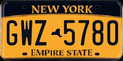 NY license plate GWZ5780