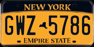 NY license plate GWZ5786
