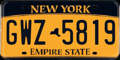 NY license plate GWZ5819