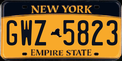 NY license plate GWZ5823