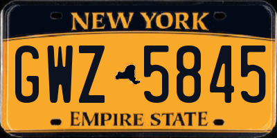 NY license plate GWZ5845
