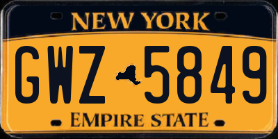 NY license plate GWZ5849
