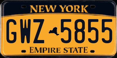 NY license plate GWZ5855