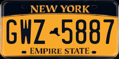 NY license plate GWZ5887