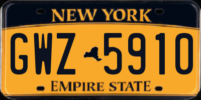 NY license plate GWZ5910