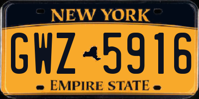 NY license plate GWZ5916