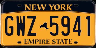 NY license plate GWZ5941