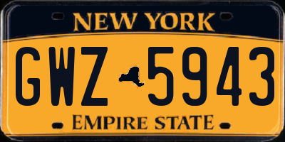 NY license plate GWZ5943