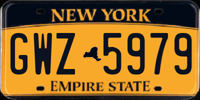 NY license plate GWZ5979