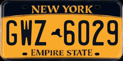 NY license plate GWZ6029