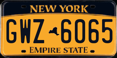 NY license plate GWZ6065